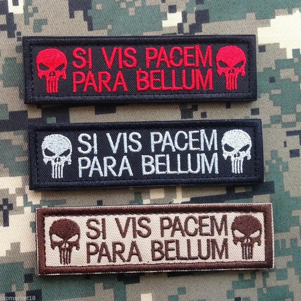 SI VIS PACEM PARA BELLUM PUNISHER TACTICAL USA ARMY MORALE SWAT PATCH / BADGE HOOK LOOP PATCHES
SI VIS PACEM PARA BELLUM PUNISHER TACTICAL USA ARMY MORALE SWAT PATCH / BADGE HOOK LOOP PATCHES