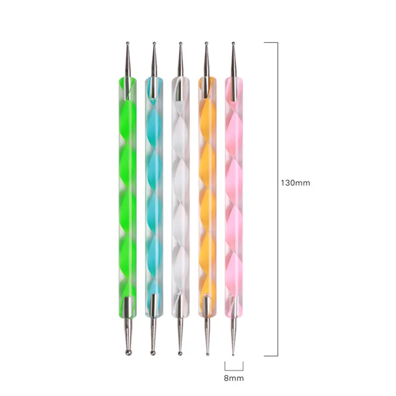 5pcs/set Dual-ended Acrylic handle Nail Art Tool Swirl Marbleizing Steel Dotting Pen Nail Art Brush Gel Polish Brushes Tools
5pcs/set Dual-ended Acrylic handle Nail Art Tool Swirl Marbleizing Steel Dotting Pen Nail Art Brush Gel Polish Brushes Tools