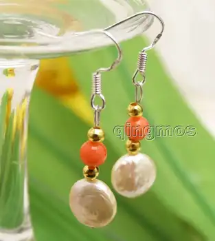 9-10mm Pink Coin Round Natural Freshwater Pearl and 5-6mm Pink Coral dangle Earring-ear508 wholesale/retail Free shipping
9-10mm Pink Coin Round Natural Freshwater Pearl and 5-6mm Pink Coral dangle Earring-ear508 wholesale/retail Free shipping