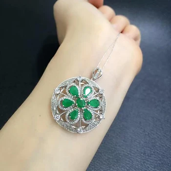 Qi Xuan_Fashion Jewelry_Colombian Green Stone Flower Necklaces_S925 Solid Silver Pendant Necklaces_Factory Directly Sales
Qi Xuan_Fashion Jewelry_Colombian Green Stone Flower Necklaces_S925 Solid Silver Pendant Necklaces_Factory Directly Sales