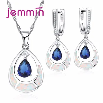 Water Drop White Opal 925 Sterling Silver Bridal Jewelry Sets with Blue CZ Stone For Women Necklace Pendant Drop Earrings
Water Drop White Opal 925 Sterling Silver Bridal Jewelry Sets with Blue CZ Stone For Women Necklace Pendant Drop Earrings