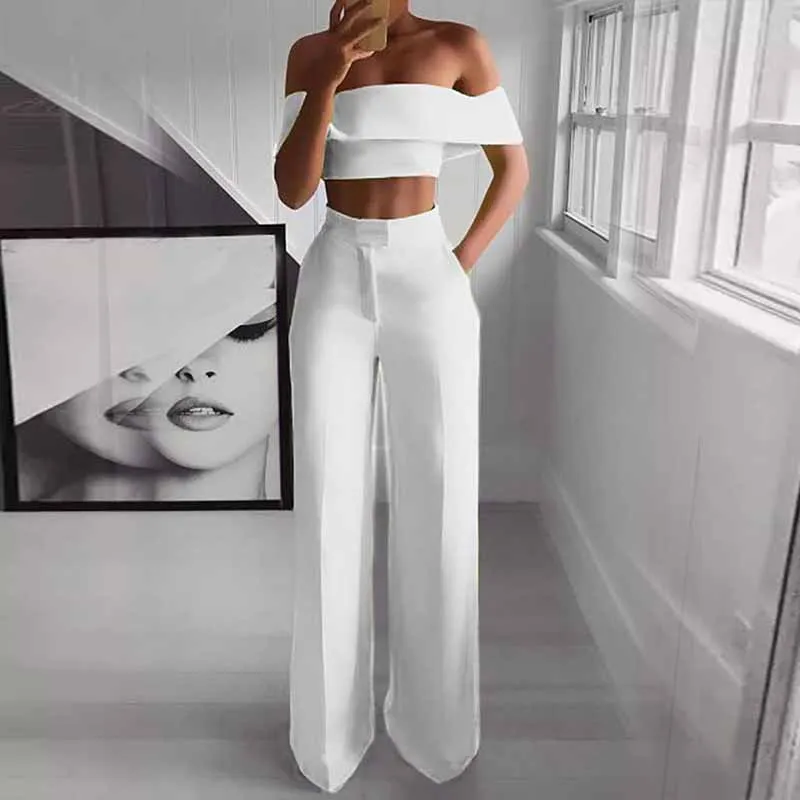 Office lady Matching Set Crop Top 2 Pcs Ruffles Off Shoulder And Pants Fashion Sexy Solid Pants Feminine Set Summer Women Set
Office lady Matching Set Crop Top 2 Pcs Ruffles Off Shoulder And Pants Fashion Sexy Solid Pants Feminine Set Summer Women Set