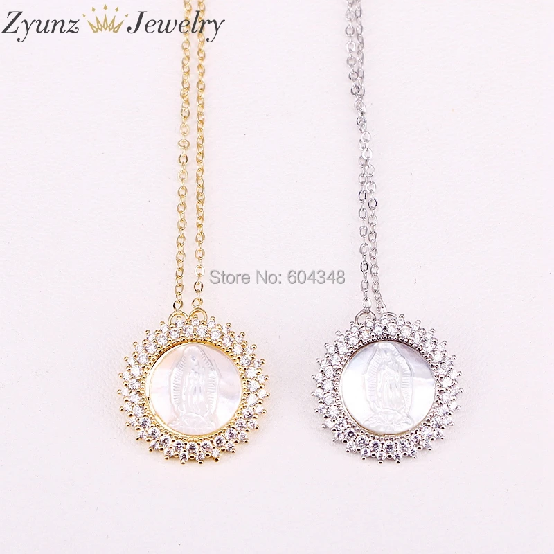 5 Strands ZYZ300-4453 Round Shape Shell Pendants for Necklaces Metal Electroplated Elegant Jesus Pattern Women Jewelry
5 Strands ZYZ300-4453 Round Shape Shell Pendants for Necklaces Metal Electroplated Elegant Jesus Pattern Women Jewelry