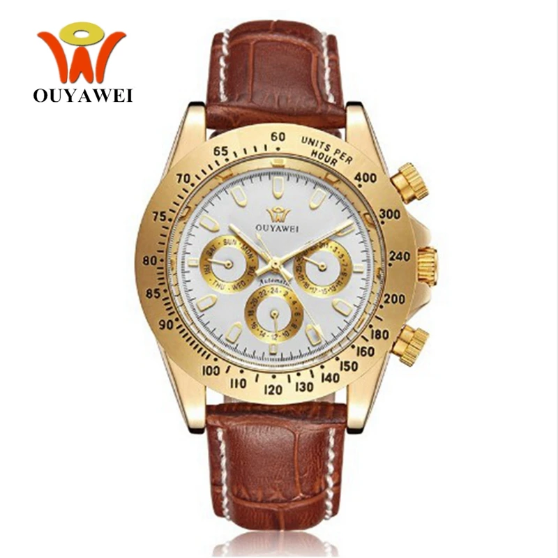 OUYAWEI men Automatic Hand Wind Mechanical Watches reloj hombre 30M diving Luxury leather strap classic white gold wristwatch
OUYAWEI men Automatic Hand Wind Mechanical Watches reloj hombre 30M diving Luxury leather strap classic white gold wristwatch