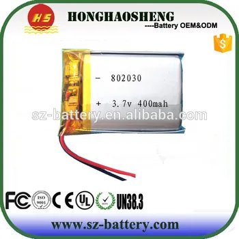 Li-polymer battery 802030 3.7v lipo battery 400mah rechargeable li-ion battery cell
Li-polymer battery 802030 3.7v lipo battery 400mah rechargeable li-ion battery cell