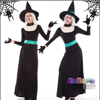 Halloween Devil costume Masquerade Queen witch girls cosplay black Broom the witch costume dress+hat+gloves
Halloween Devil costume Masquerade Queen witch girls cosplay black Broom the witch costume dress+hat+gloves