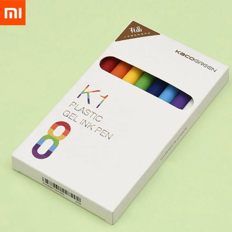 Original 8 pcs / box Xiaomi Mijia Kaco K1 gel pen with black 0.5 neutral pen Colorful black refill smooth writing for Kids
Original 8 pcs / box Xiaomi Mijia Kaco K1 gel pen with black 0.5 neutral pen Colorful black refill smooth writing for Kids