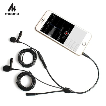 MAONO Lavalier Microphone Dual Lapel Mics Hands-Free Condenser Microphone Mini Collar Clip Microphone With Headphone Output Jack
MAONO Lavalier Microphone Dual Lapel Mics Hands-Free Condenser Microphone Mini Collar Clip Microphone With Headphone Output Jack