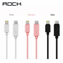 100% Original Rock Type-C USB 3.1 to 8 Pin Cable Adapter For Apple iPhone 5S 6 6S 7 7 Plus For Macbook 2015 USB-C Cable