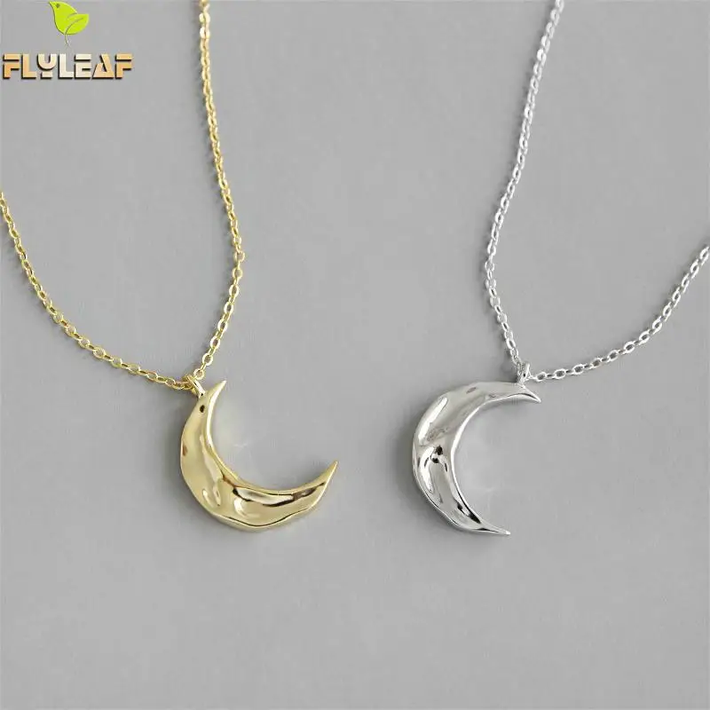 Flyleaf Minimalist Bumpy Moon Gold Necklaces & Pendants Real 925 Sterling Silver Necklace For Women Fashion Chain Fine Jewelry
Flyleaf Minimalist Bumpy Moon Gold Necklaces & Pendants Real 925 Sterling Silver Necklace For Women Fashion Chain Fine Jewelry