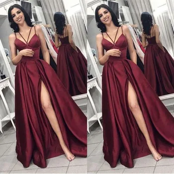 Cheap Long Prom Dress V Neck Spaghetti Straps Burgundy Backless Sweep Train Formal Evening Dresses Wine Red Plus Size Party Gown
Cheap Long Prom Dress V Neck Spaghetti Straps Burgundy Backless Sweep Train Formal Evening Dresses Wine Red Plus Size Party Gown