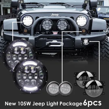 7'' 105W Round LED headlight and 4 inch led fog light Lamp + Smoke lens Amber Front turn signal light for 07-16 Jeep Wrangler
7'' 105W Round LED headlight and 4 inch led fog light Lamp + Smoke lens Amber Front turn signal light for 07-16 Jeep Wrangler