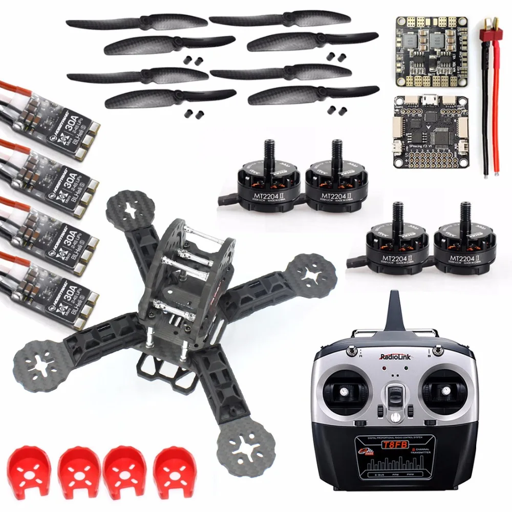 DIY RC FPV Drone Mini Racer Quadcopter Kit 190mm SP Racing F3 Deluxe Flight Controller RadioLink T8FB Remote Controller
DIY RC FPV Drone Mini Racer Quadcopter Kit 190mm SP Racing F3 Deluxe Flight Controller RadioLink T8FB Remote Controller