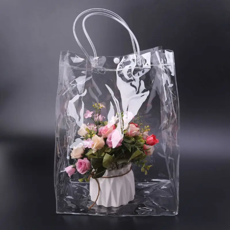 THINKTHENDO Clear Tote Bag PVC Transparant Handbag With Handle Snap Wedding Party Favors Makeup Shopping Gift Bags
THINKTHENDO Clear Tote Bag PVC Transparant Handbag With Handle Snap Wedding Party Favors Makeup Shopping Gift Bags