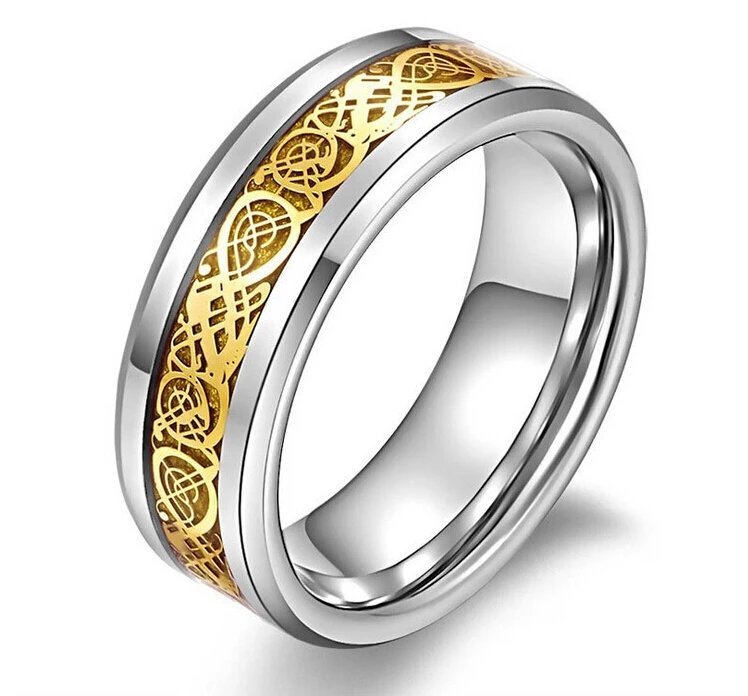 Valentine's Day Vintage Chinese Dragon Tungsten steel Golden Ring for Men lord Wedding Titanium rings Band new punk ring jewelry
Valentine's Day Vintage Chinese Dragon Tungsten steel Golden Ring for Men lord Wedding Titanium rings Band new punk ring jewelry