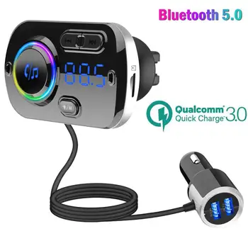 Bluetooth FM Transmitter Aux Voice Assistant Handsfree Car Kit QC3.0 Fast Charger Dual USB Support SiRi TF Card for Two Device
Bluetooth FM Transmitter Aux Voice Assistant Handsfree Car Kit QC3.0 Fast Charger Dual USB Support SiRi TF Card for Two Device