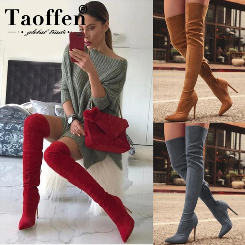 Taoffen Brand New Women Shoes Woman Boots Large Size 31-43 Autumn Over The Knee Boots Thin High Heels Shoes Sexy Party Boot
Taoffen Brand New Women Shoes Woman Boots Large Size 31-43 Autumn Over The Knee Boots Thin High Heels Shoes Sexy Party Boot