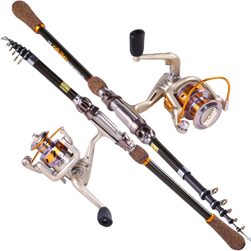 Hot Selling Fishing Rod Sea Carbon Fishing Rod With 13+1BB Spinning Fishing Reel Fishing Tackle Set Kit Vara De Pesca Rod Combo