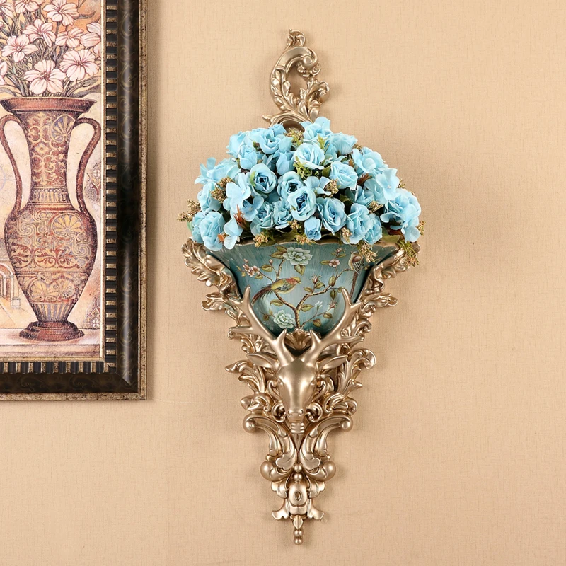 European Luxury Palace Wall Hanging Resin Vase Home Decoration Crafts Livingroom Hotel Wall Deer Mural Fakes Flowerpot Ornaments
European Luxury Palace Wall Hanging Resin Vase Home Decoration Crafts Livingroom Hotel Wall Deer Mural Fakes Flowerpot Ornaments