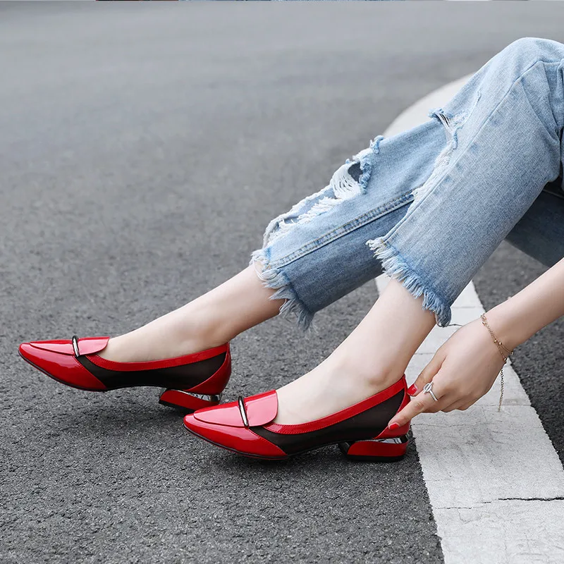 YMECHIC 2018 Summer Mesh Patent Leather Pointed Toe Shallow Womens Medium Heel Pumps Dress Party Office Shoes Red Black Big Size
YMECHIC 2018 Summer Mesh Patent Leather Pointed Toe Shallow Womens Medium Heel Pumps Dress Party Office Shoes Red Black Big Size