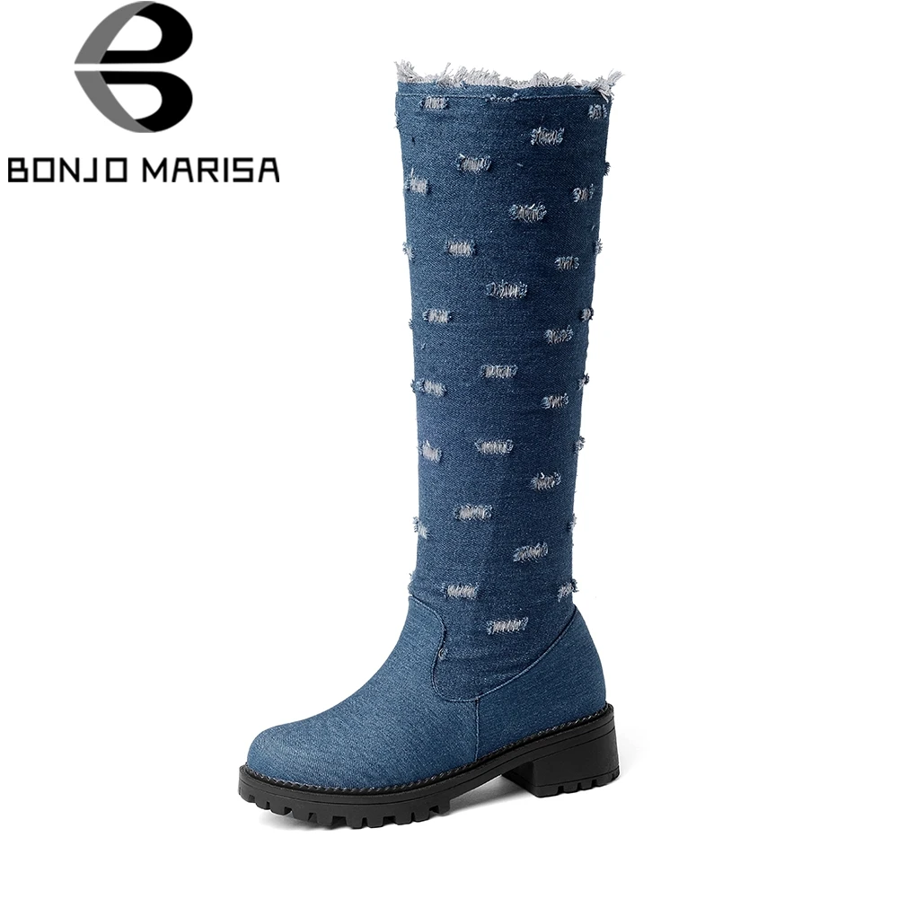 BONJOMARISA Fashion Plus Size 34-52 Ripped Denim 2019 New Arrival Knee High Boots Women Autumn Winter Plush Heels Shoes Woman
BONJOMARISA Fashion Plus Size 34-52 Ripped Denim 2019 New Arrival Knee High Boots Women Autumn Winter Plush Heels Shoes Woman