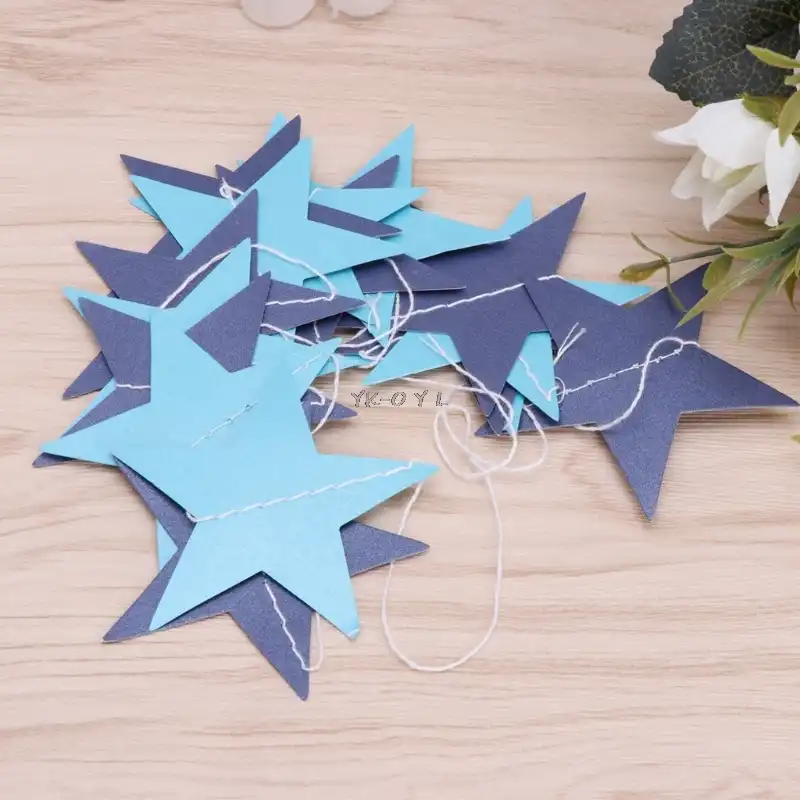 Glitter Star Paper Banner Garland Hanging Backdrop Wedding Party