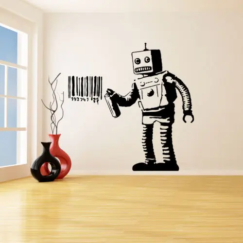 Robot Cartoon Machine Childens Bedroom Wall Art Decal Sticker Picture Poster
