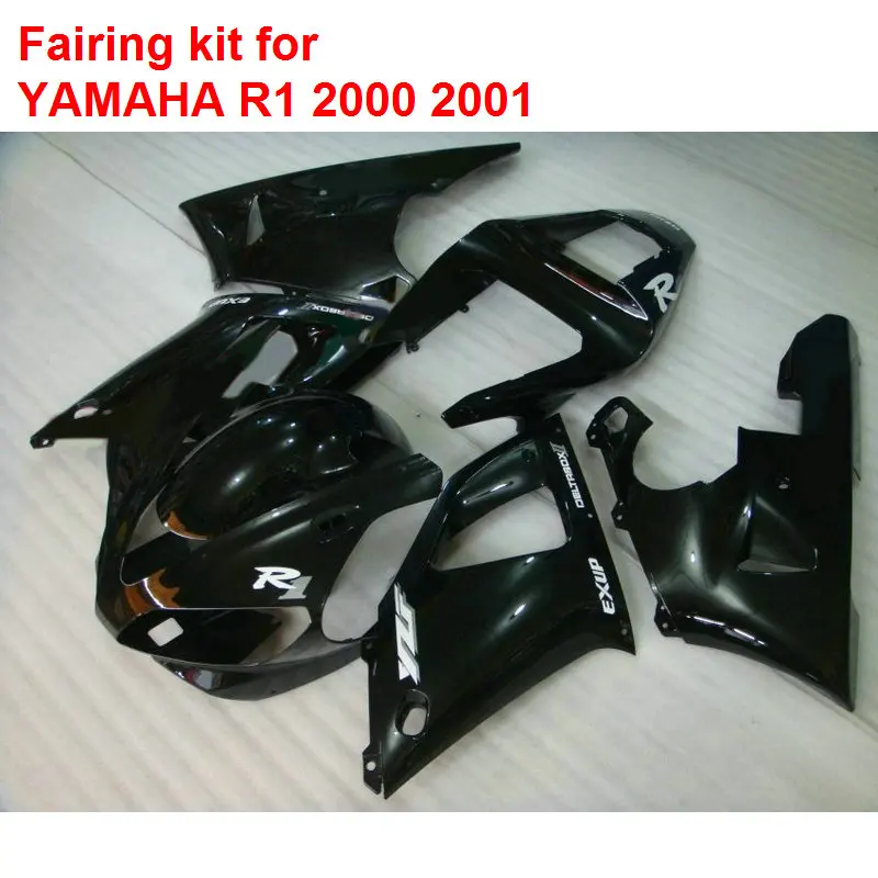 

High quality ABS fairings for Yamaha YZFR1 2000 2001 black motorcycle fairings set YZF R1 00 01 BA86