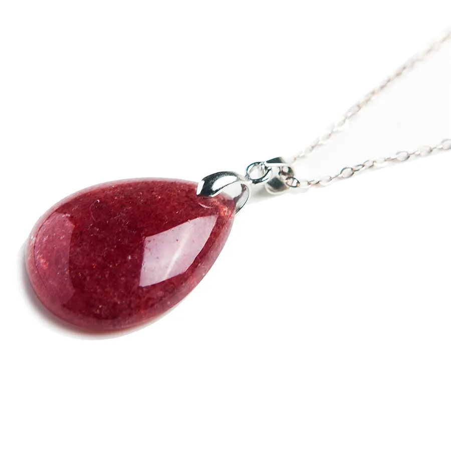 Genuine Natural Red Strawberry Quartz Pendant For Jewelry Making Women Necklace Charms Water Drop Bead Pendant 28*22*8mm
Genuine Natural Red Strawberry Quartz Pendant For Jewelry Making Women Necklace Charms Water Drop Bead Pendant 28*22*8mm