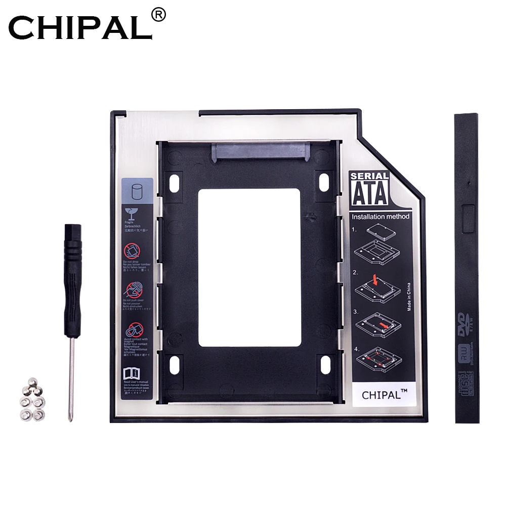 CHIPAL Universal SATA 3.0 2nd HDD Caddy 9.5mm 9.5 mm for 2.5" SSD Case Hard Disk Enclosure with LED for Notebook CD-ROM DVD-ROM
CHIPAL Universal SATA 3.0 2nd HDD Caddy 9.5mm 9.5 mm for 2.5" SSD Case Hard Disk Enclosure with LED for Notebook CD-ROM DVD-ROM