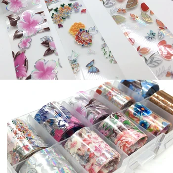 10PC/Box Foils Holo Stickers Floral / Butterfly /Holographic Leaf Nail Wraps ,2.5*100cm Nail Transfer Foil Sticker DIY Manicure
10PC/Box Foils Holo Stickers Floral / Butterfly /Holographic Leaf Nail Wraps ,2.5*100cm Nail Transfer Foil Sticker DIY Manicure