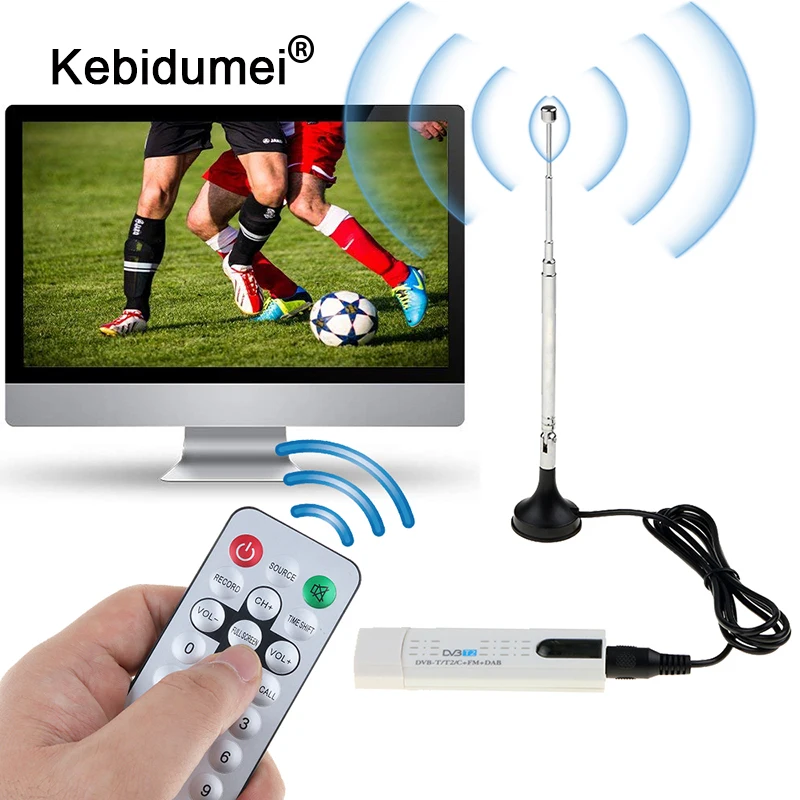 Kebidumei USB ТВ-тюнер для DVB-T2/DVB-C/FM/DAB TV Stick цифровой спутниковый приемник цифрового ТВ T2