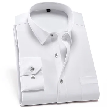 Men's Classic Standard-fit Stretch Dress Shirt Single Patch Pocket Thin Long Sleeve Formal Business Solid White Basic Shirts
Men's Classic Standard-fit Stretch Dress Shirt Single Patch Pocket Thin Long Sleeve Formal Business Solid White Basic Shirts