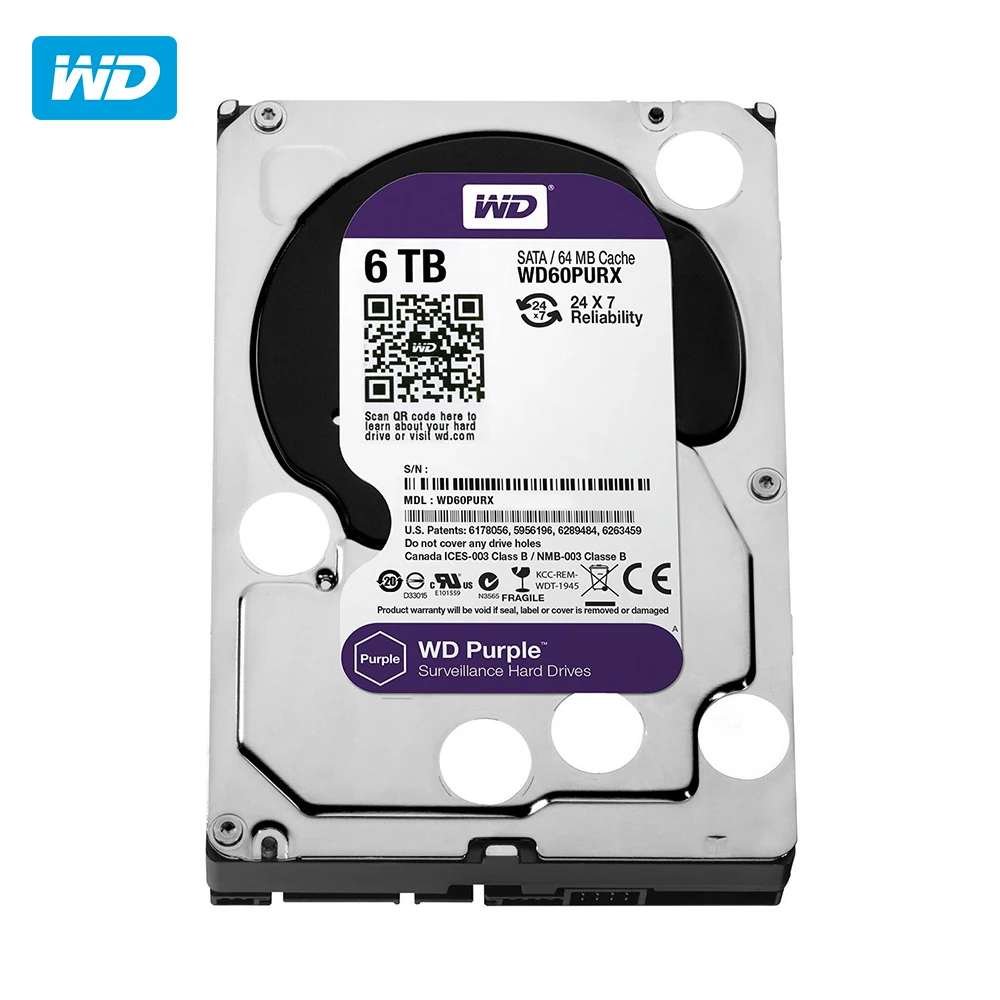 Western Digital Purple Internal Hard Drives, 3.5inch, 1000 GB, 5400 RPM, Serial ATA III, 64 MB, HDD
Western Digital Purple Internal Hard Drives, 3.5inch, 1000 GB, 5400 RPM, Serial ATA III, 64 MB, HDD