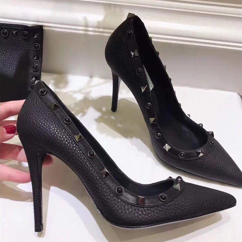 Shoes Women Solid Rivet Black And Pink Pointed Toe High Heels Sexy Party Wedding Women Pumps Summer Sprng Shoes
Shoes Women Solid Rivet Black And Pink Pointed Toe High Heels Sexy Party Wedding Women Pumps Summer Sprng Shoes