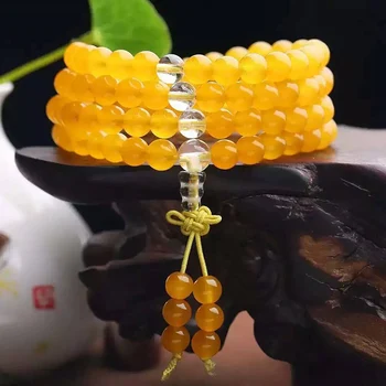 Natural crystal chalcedony women's bracelet 108 beads beads multi-layer citrine with white crystal cb47#
Natural crystal chalcedony women's bracelet 108 beads beads multi-layer citrine with white crystal cb47#