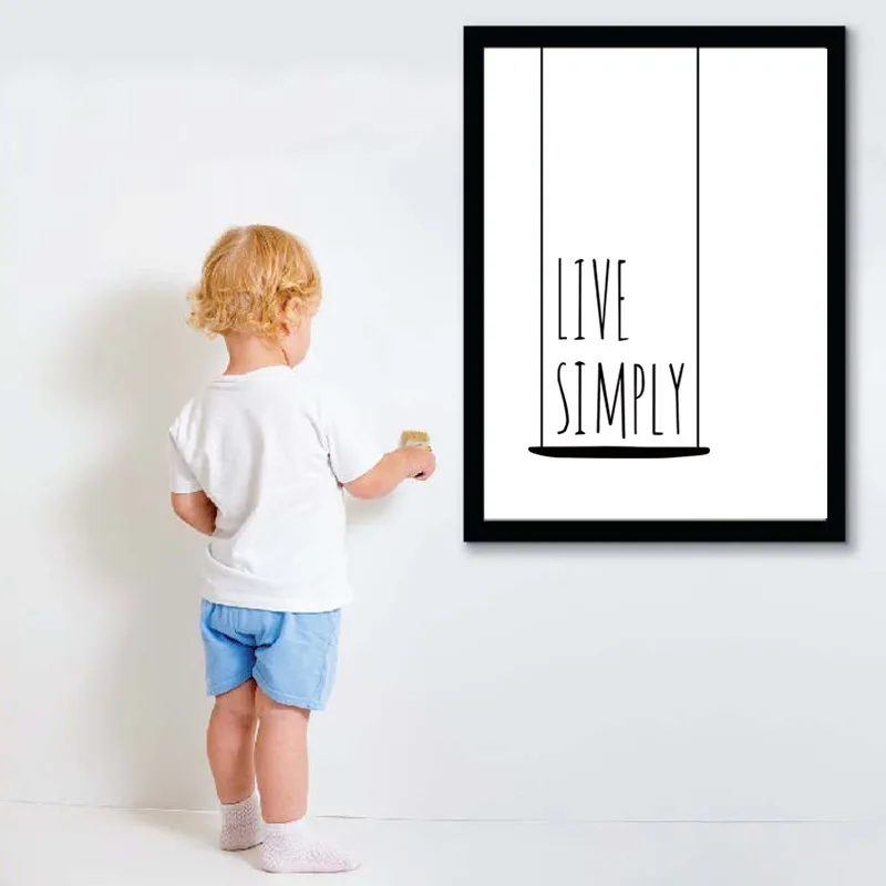 Image Live Simply quotes Canvas Art Print Poster, Wall Pictures For Room Home Decoration Print On Canvas, Frame not include 7 Sizes