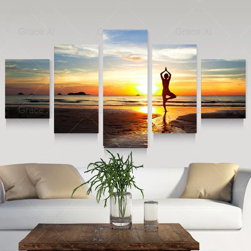 Seascape Boat Nature Sunset Canvas Art Picture Prints Wall Home Decor Framed