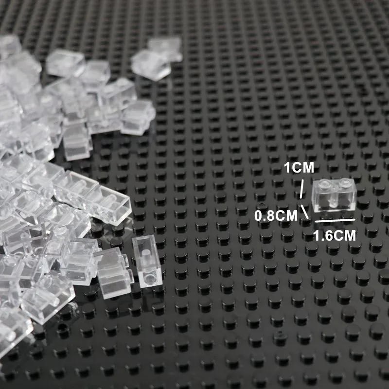 Прозрачные кирпичи 1X2 высокие блоки мелкие частицы Классические строительные
