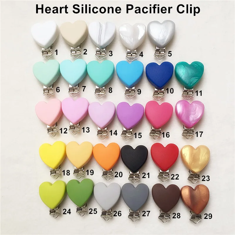 5pcs Silicone Heart Baby Dummy Teether Pacifier Chain Clips Baby Soother Nursing Accessories Holder Clips 5 color 48*63*33mm
5pcs Silicone Heart Baby Dummy Teether Pacifier Chain Clips Baby Soother Nursing Accessories Holder Clips 5 color 48*63*33mm