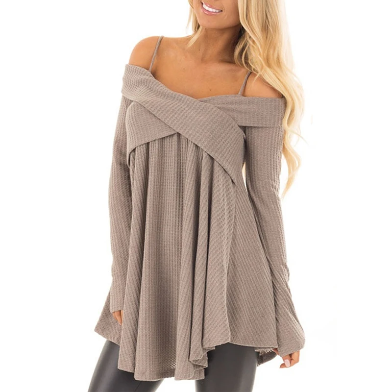 New Arrival Autumn Sweater For Women Knit Sweater New Fashion 2019 Hot Sale Straps Long Sleeve Slash Neck Sweater Solid Color
New Arrival Autumn Sweater For Women Knit Sweater New Fashion 2019 Hot Sale Straps Long Sleeve Slash Neck Sweater Solid Color