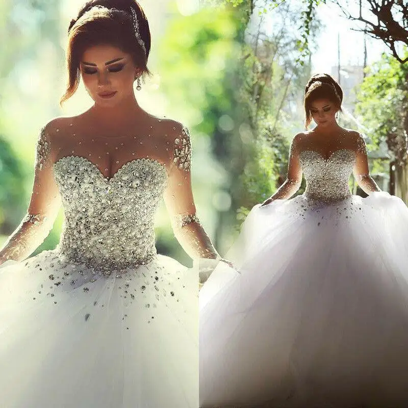 Fashion Wedding Dresses Beading Crystal Sweetheart Neckline Bridal Gowns 2020 vestidos de novia plus size tulle dress
Fashion Wedding Dresses Beading Crystal Sweetheart Neckline Bridal Gowns 2020 vestidos de novia plus size tulle dress
