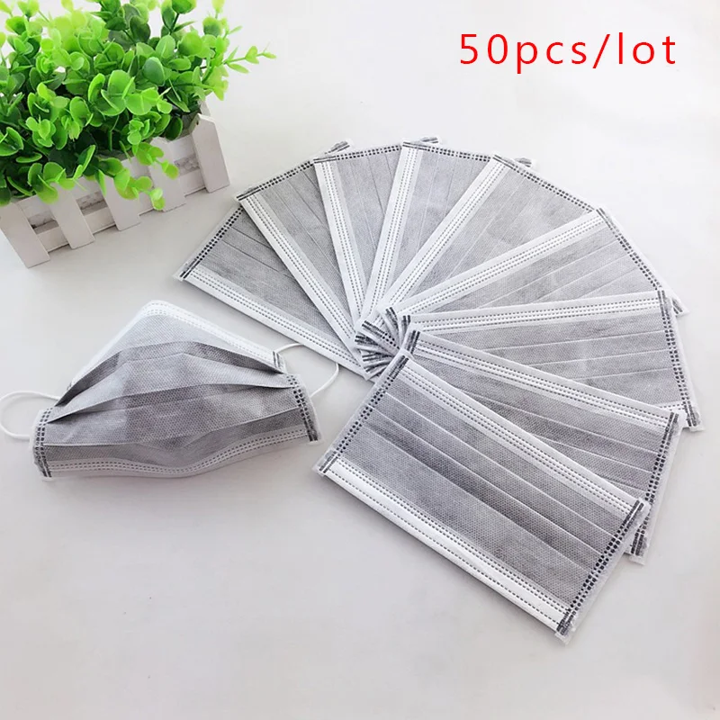 50Pcs/lot 4-layer disposable dust mask activated carbon filter anti fog Safe Breathable Medical independent packaging
50Pcs/lot 4-layer disposable dust mask activated carbon filter anti fog Safe Breathable Medical independent packaging