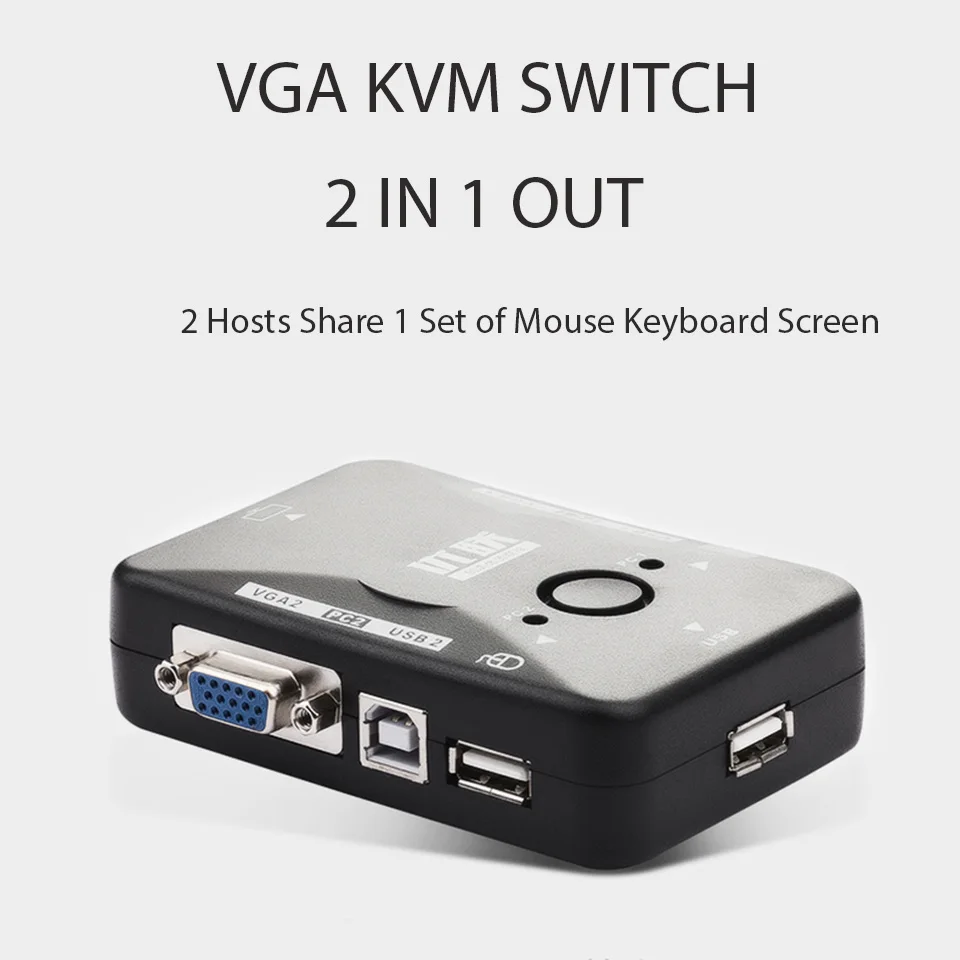 Splitter VGA Switch Switch HD a 2 Porte per Display Host Supporto risoluzione 1920 x 1080 Scatola Switch VGA da 2 PC a 1 Monitor Splitter VGA Switch Switch HD a 2 Porte per Display Host Supporto risoluzione 1920 x 1080 Scatola Switch VGA da 2 PC a 1 Monitor