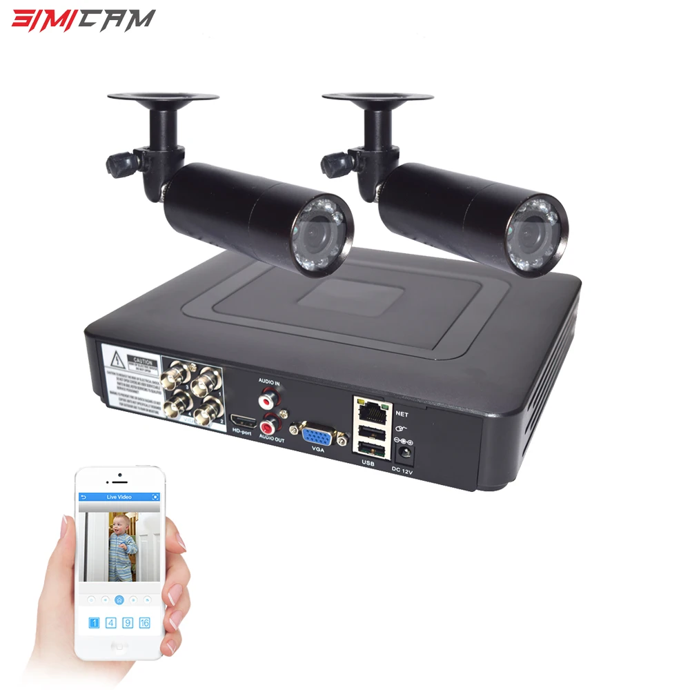 SIMICAM Mini CCTV system security camera system HD 4CH 1080N 5in1 DVR Kit CCTV System 2pcs 1080p AHD Waterproof/IR Dome camera
SIMICAM Mini CCTV system security camera system HD 4CH 1080N 5in1 DVR Kit CCTV System 2pcs 1080p AHD Waterproof/IR Dome camera