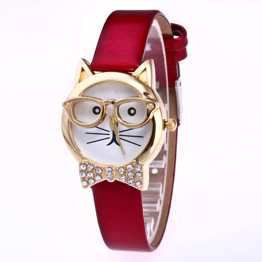 Fashion Casual Brand Women's Whatches Dress Gift Cute Glasses Cat Women Analog Quartz Dial Wrist Watch bayan saat reloj mujer *Y
Fashion Casual Brand Women's Whatches Dress Gift Cute Glasses Cat Women Analog Quartz Dial Wrist Watch bayan saat reloj mujer *Y