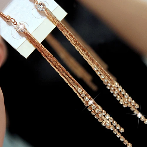 Bluelans Women Rhinestone Party Wedding Chain Hook Linear Slim Tassels Bead Drop Earrings
Bluelans Women Rhinestone Party Wedding Chain Hook Linear Slim Tassels Bead Drop Earrings