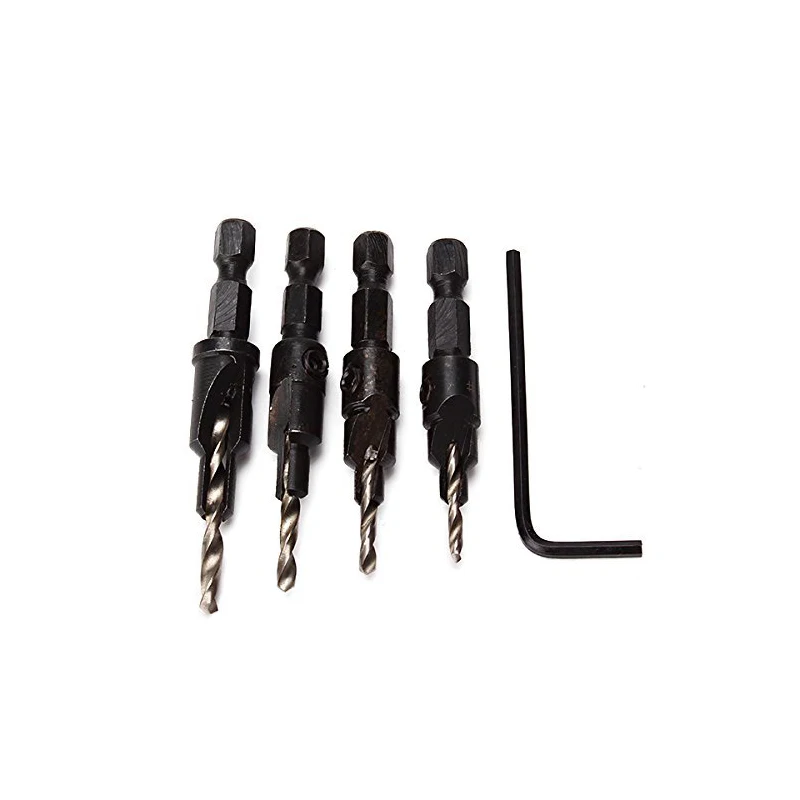 4 pcs Woodworking Threading Counter Countersink wood Drill Bit set Wood Plastic Chamfering Bit , Quick Change Hex Shank
4 pcs Woodworking Threading Counter Countersink wood Drill Bit set Wood Plastic Chamfering Bit , Quick Change Hex Shank