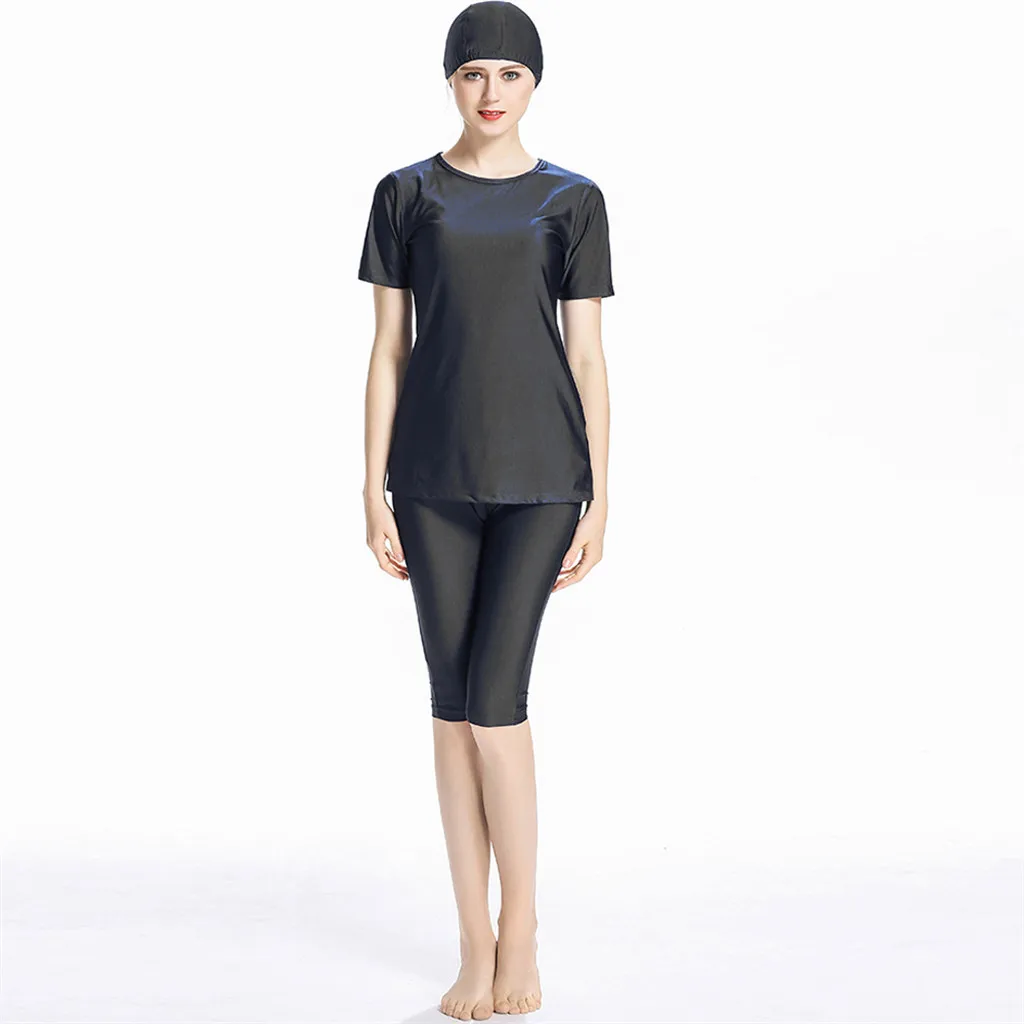 Muslim Swimsuit Short Sleeve Swim Wear Women Plus Size Modest Swimwear 3PC Solid Bathing Suit Islamic Musulmano Dropshipping c
Muslim Swimsuit Short Sleeve Swim Wear Women Plus Size Modest Swimwear 3PC Solid Bathing Suit Islamic Musulmano Dropshipping c