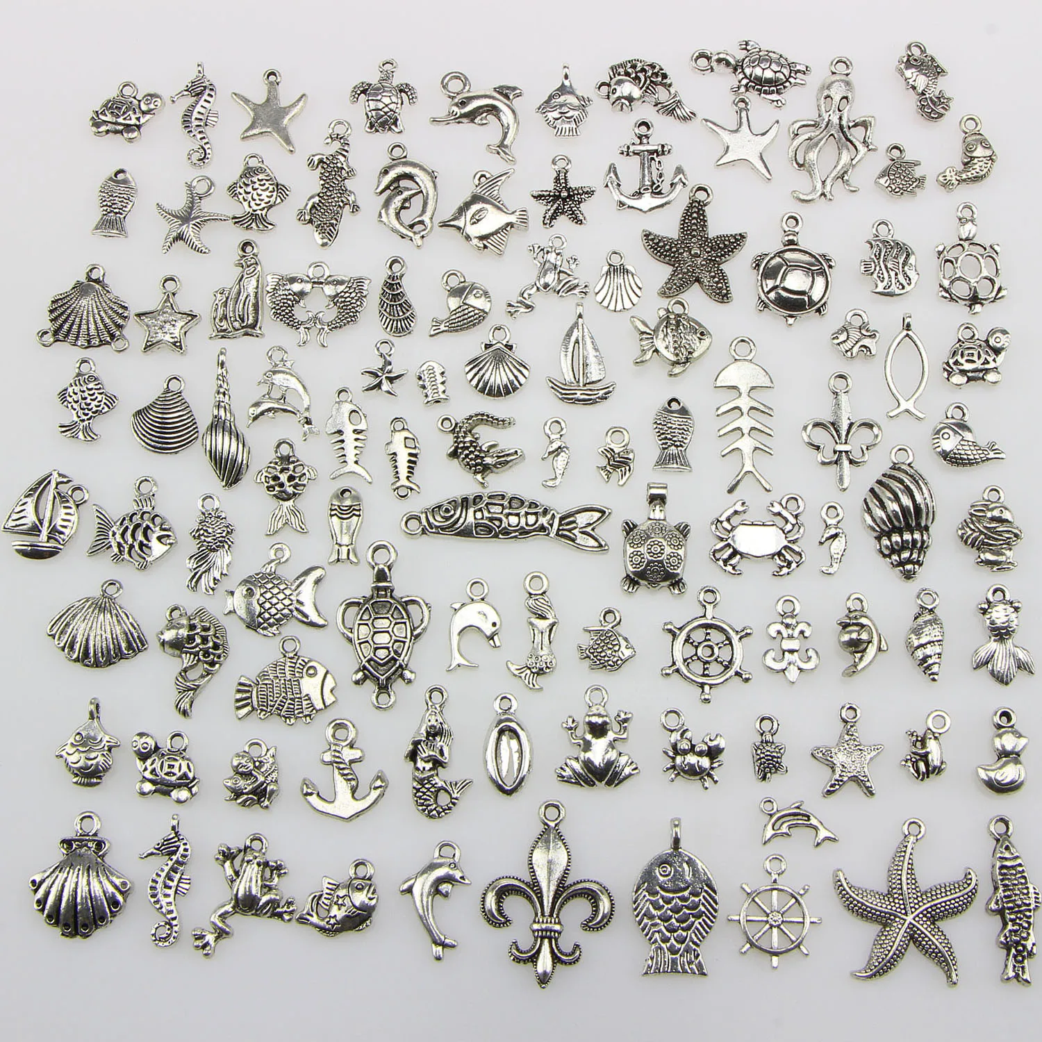 100PCS Alloy Marine Life Shape Mixed Pendant Charms Handmade Toys Funning Gifts for DIY Necklace Making Crafting 
100PCS Alloy Marine Life Shape Mixed Pendant Charms Handmade Toys Funning Gifts for DIY Necklace Making Crafting